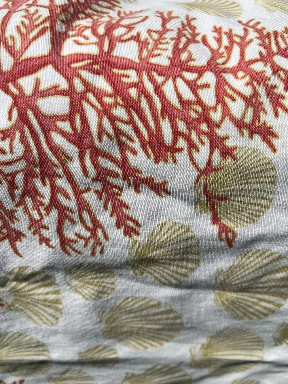 Pottery Barn Coastal Coral Shell Shower Curtain